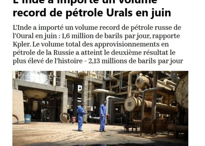 Un record historique : le prix du pétrole brut Urals double les prévisions budgétaires russes pour 2026