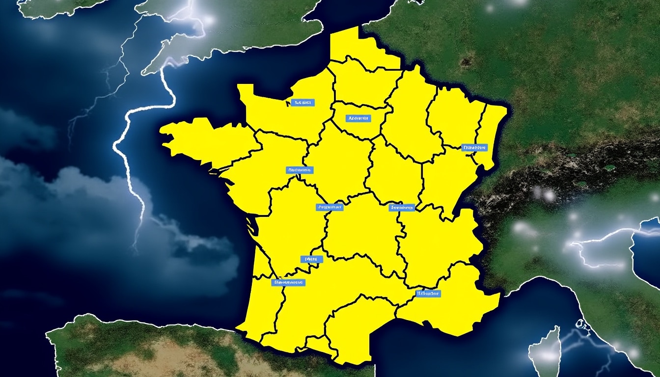 70 départements en vigilance jaune : l’Hexagone menacé par des orages violents ce jeudi