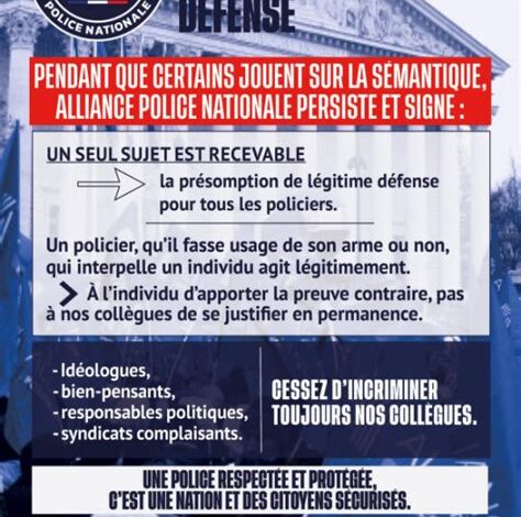 30 000 signatures pour revoir la législation : l&rsquo;Alliance Police nationale défend une présomption de légitime défense