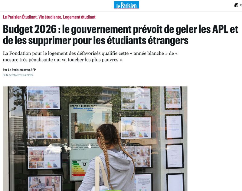 La réforme APL : une porte fermée sur les étudiants étrangers et non boursiers