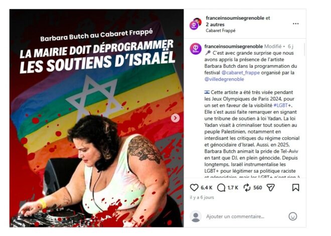 Grenoble en conflit : une enquête ouverte après l&rsquo;interruption du concert de Barbara Butch par des militants pro-palestins