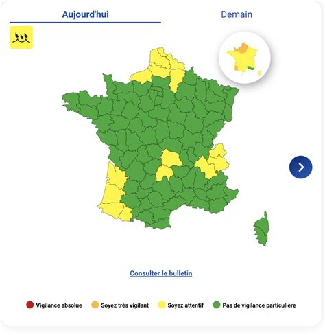 Six départements français en vigilance jaune pour risques d’inondations liés à la pluie intense