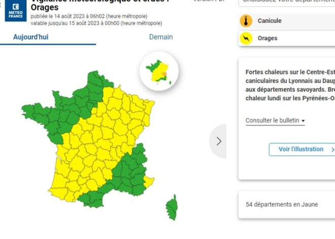 Huit départements en alerte jaune face à des orages menaçants ce lundi