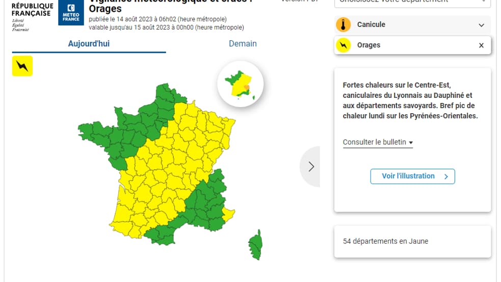 Huit départements en alerte jaune face à des orages menaçants ce lundi
