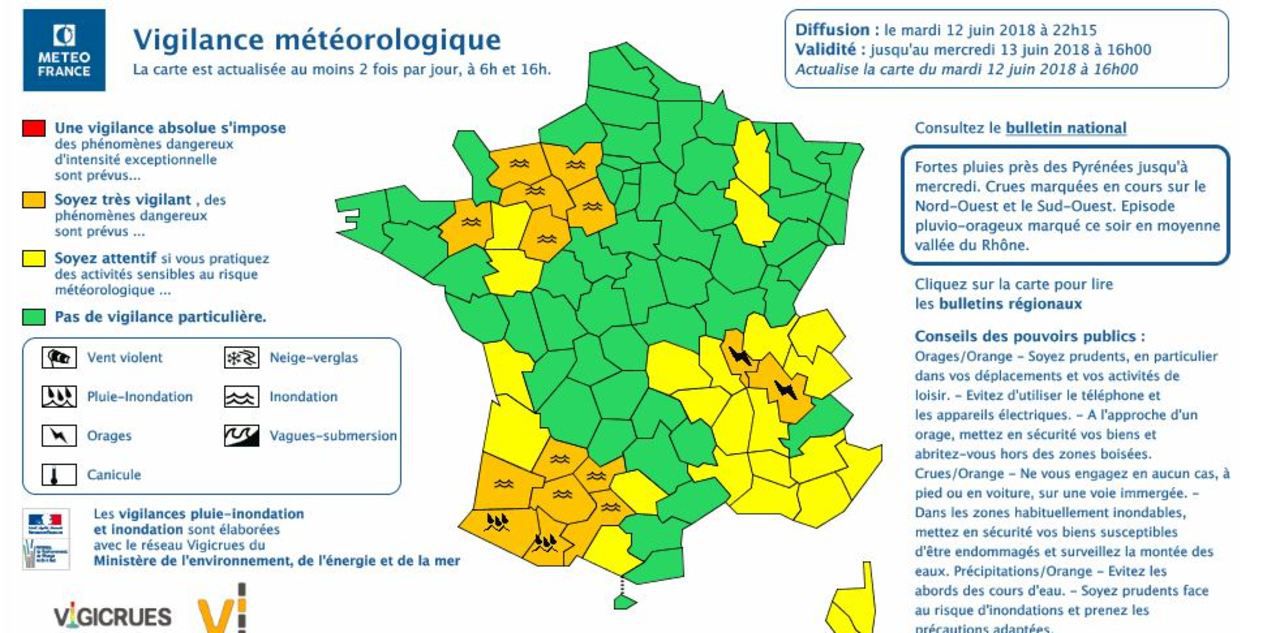 Inondations à l’horizon : huit départements français en vigilance jaune face à des pluies méditerranéennes