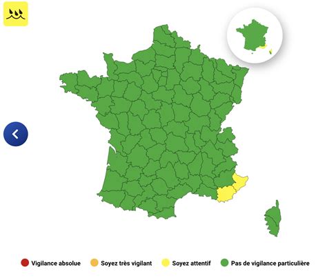 Deux départements corseis en vigilance jaune pour risque d&rsquo;inondation
