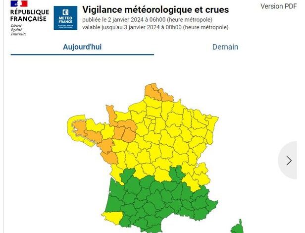 Quatre départements en vigilance jaune face à des pluies dévastatrices ce samedi