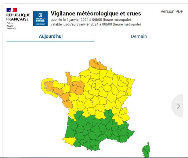 Quatre départements en vigilance jaune face à des pluies dévastatrices ce samedi